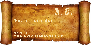 Musser Barnabás névjegykártya